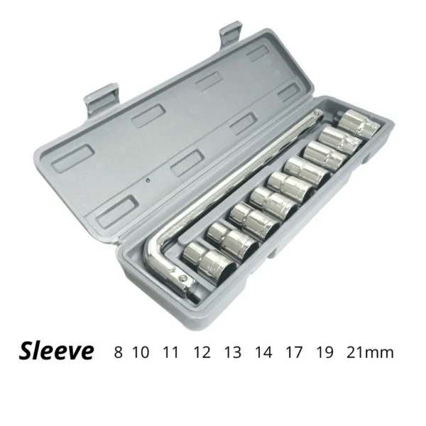 10pcs Car Socket Sleeve Wrench Kit Set 8MM - 21MM ½ Inch L Type Spanner Box