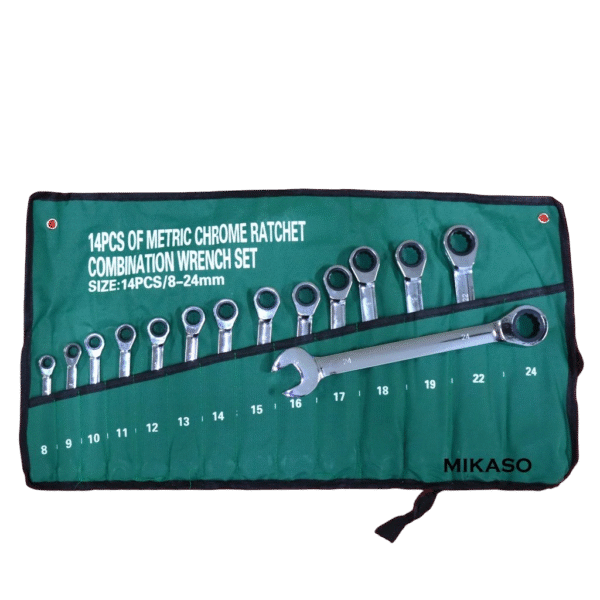 14PCS 72 Teeth Double Ratcheting Wrenches Ratchet Spanner CRV Chrome Vanadium Heavy Duty