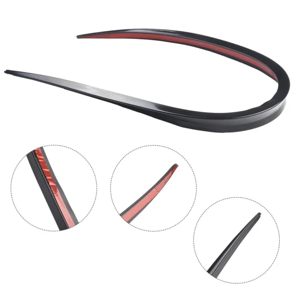 sg-11134201-7rdvg-lzg6ys0dswtk18 Universal 1.2M Black Soft Car Rear Roof Trunk Spoiler Rear Wing Lip Trim Sticker