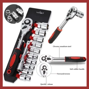 High Torque 12 Piece Socket Ratchet Wrench Car Repair Motorcycle Repair Tool Set/Set alat sepana Ratchet