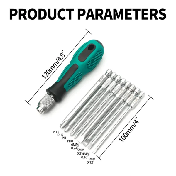 High-end Canvas Portable Screwdriver Set Installation Repair Commonly Used 8-in-1 Combination Phillips Flat Head Strong